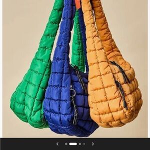 Free People Quilted Baby Carryall Puffer Bag Kelly Green NWT in bag